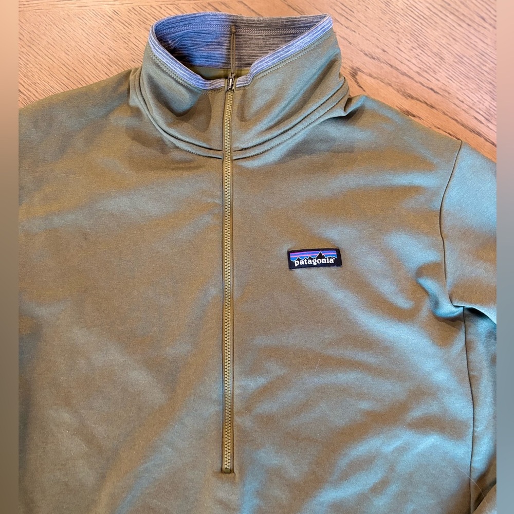 Patagonia Men's Green Zip-Neck Pullover - Picture 2 of 8